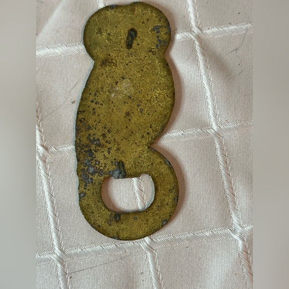 Vintage Greek Enamel Owl On Solid Brass Bottle Opener - Picture 5 of 6